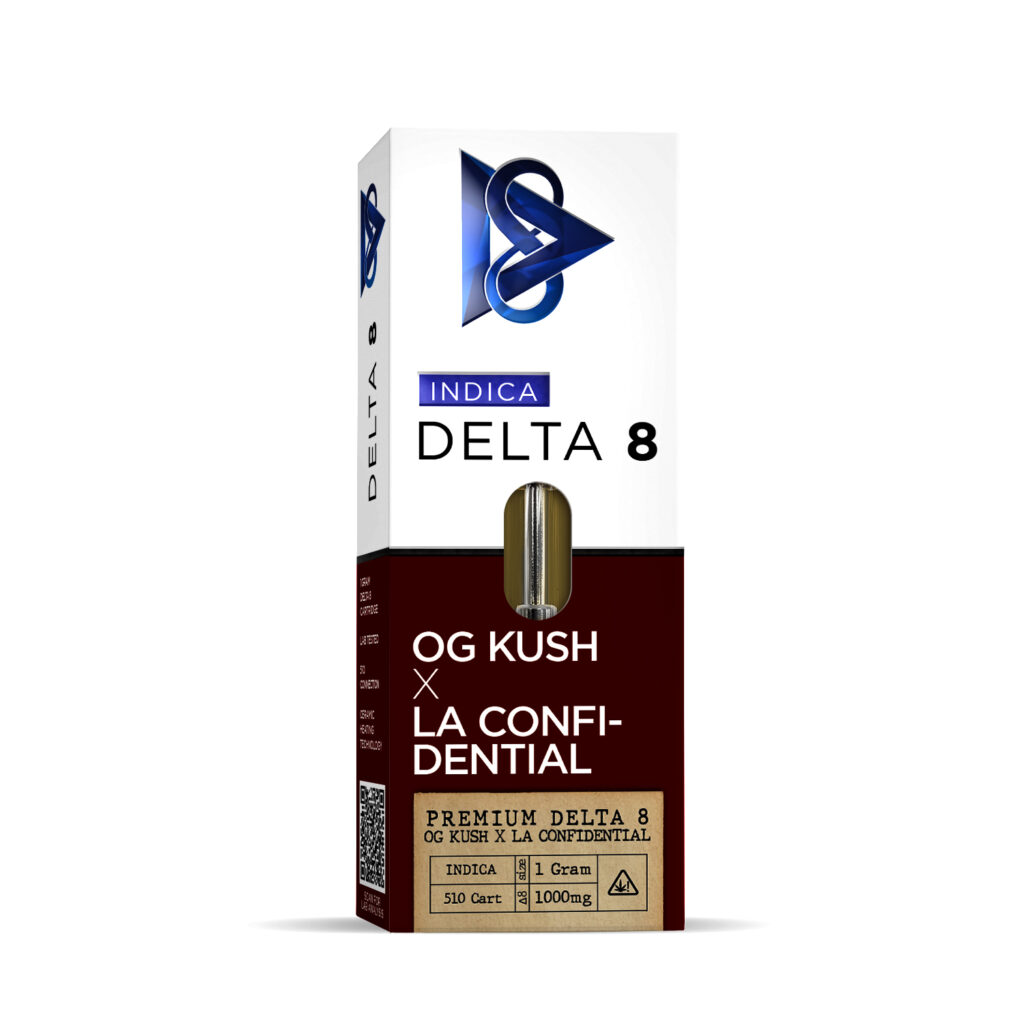 Delta 8 THC OG Kush x LA Confidential Vape Cartridge 1 GRAM D8Co